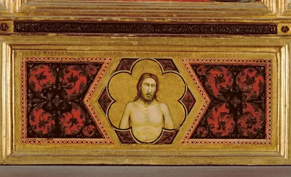 Cristo herido del políptico de la Coronación de la Virgen (predela central)